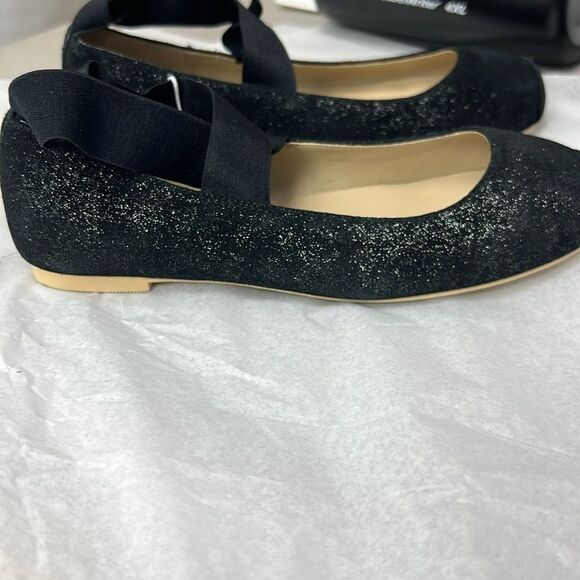 Janie and Jack 100044042 Collections Black Gitter Ballet Flat size 2K NWT - Picture 2 of 11